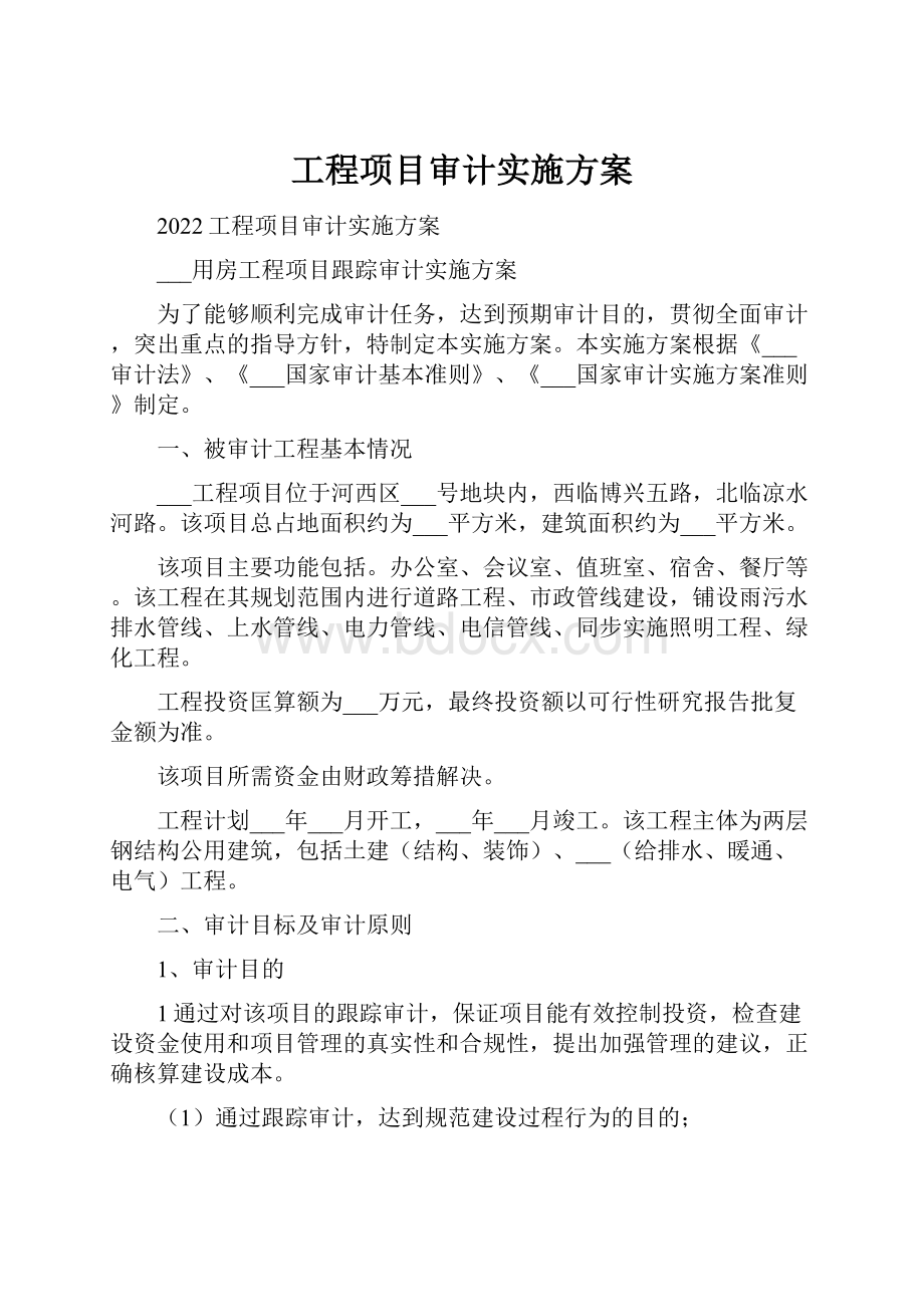 工程项目审计实施方案.docx