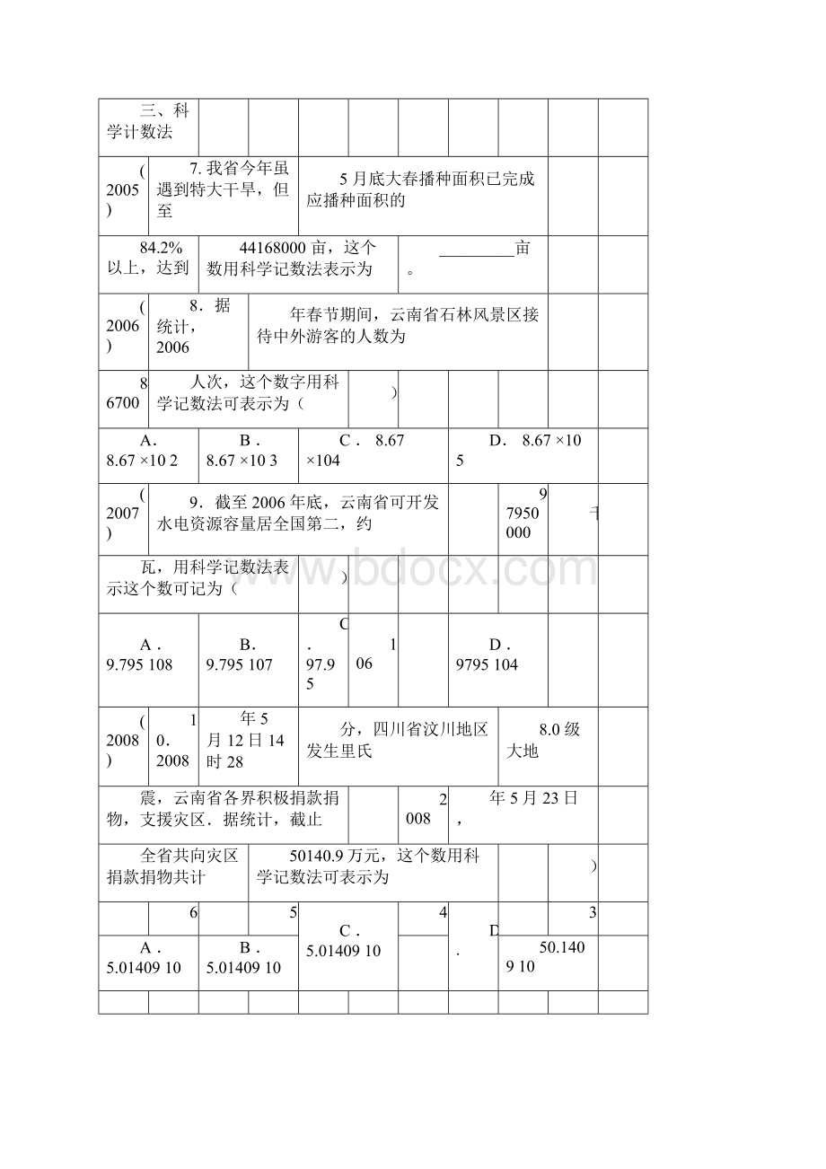 云南省中考数学试题考点分类归纳.docx_第2页