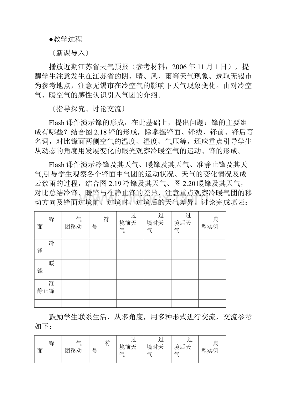 高中地理 23 常见天气系统教案 新人教版必修1.docx_第3页