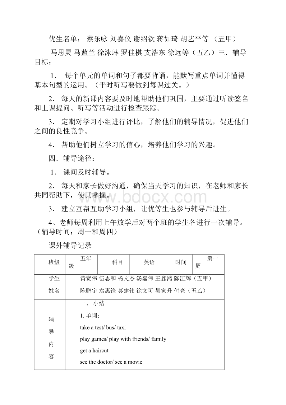 最新课外辅导记录五年级下册英语.docx_第2页