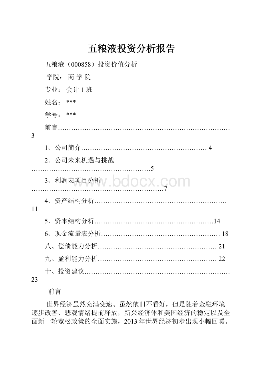 五粮液投资分析报告.docx