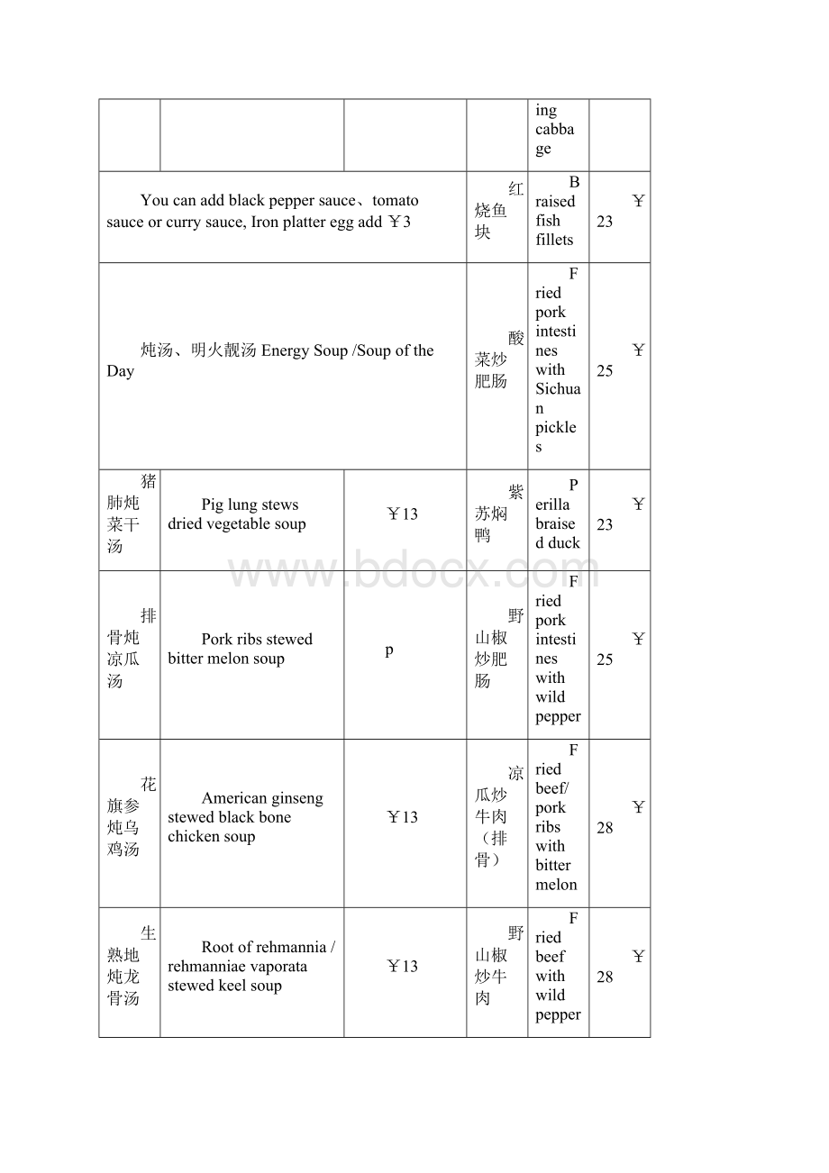 港式茶餐厅中英文菜单.docx_第3页