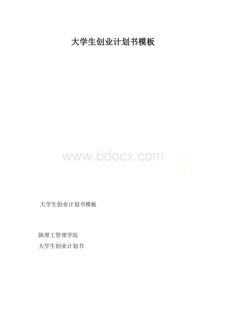 大学生创业计划书模板.docx