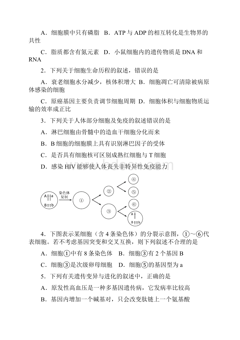 广东省湛江市届高考理综普通测试二试题届湛江二模.docx_第2页