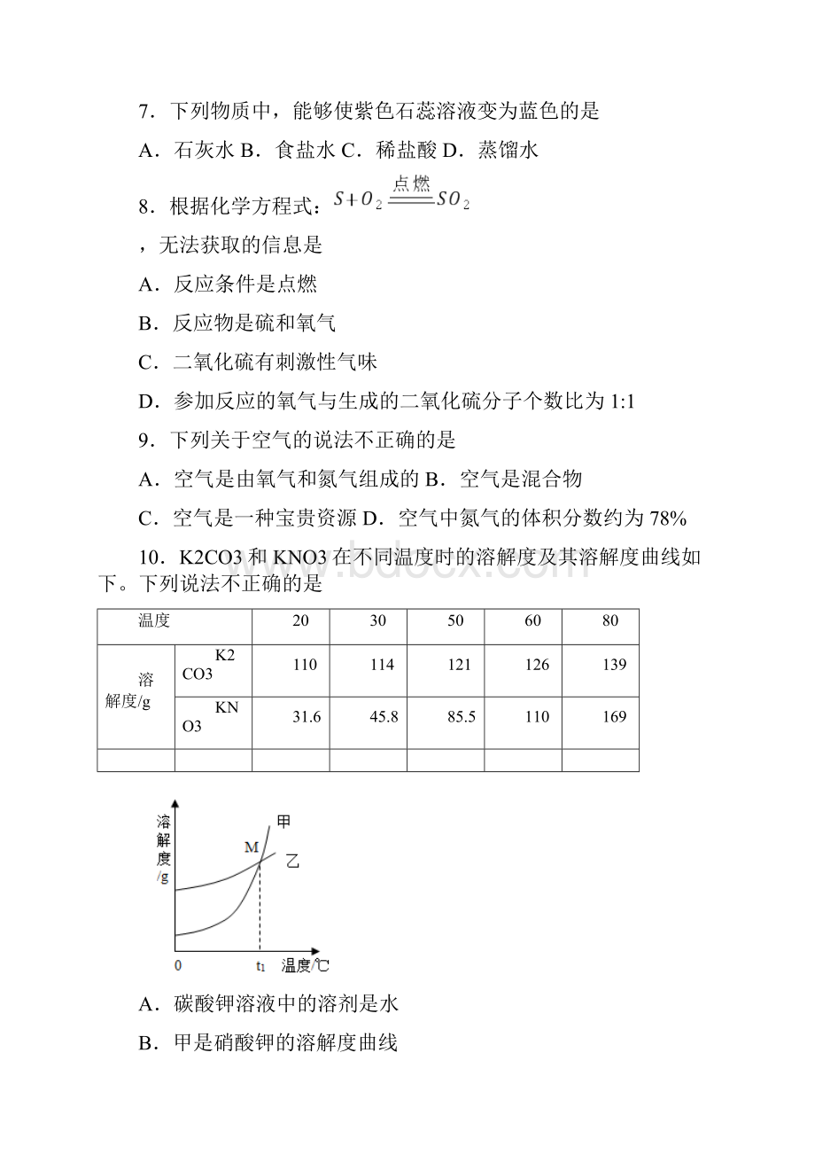 北京市东城区中考二模化学试题 答案和解析.docx_第3页