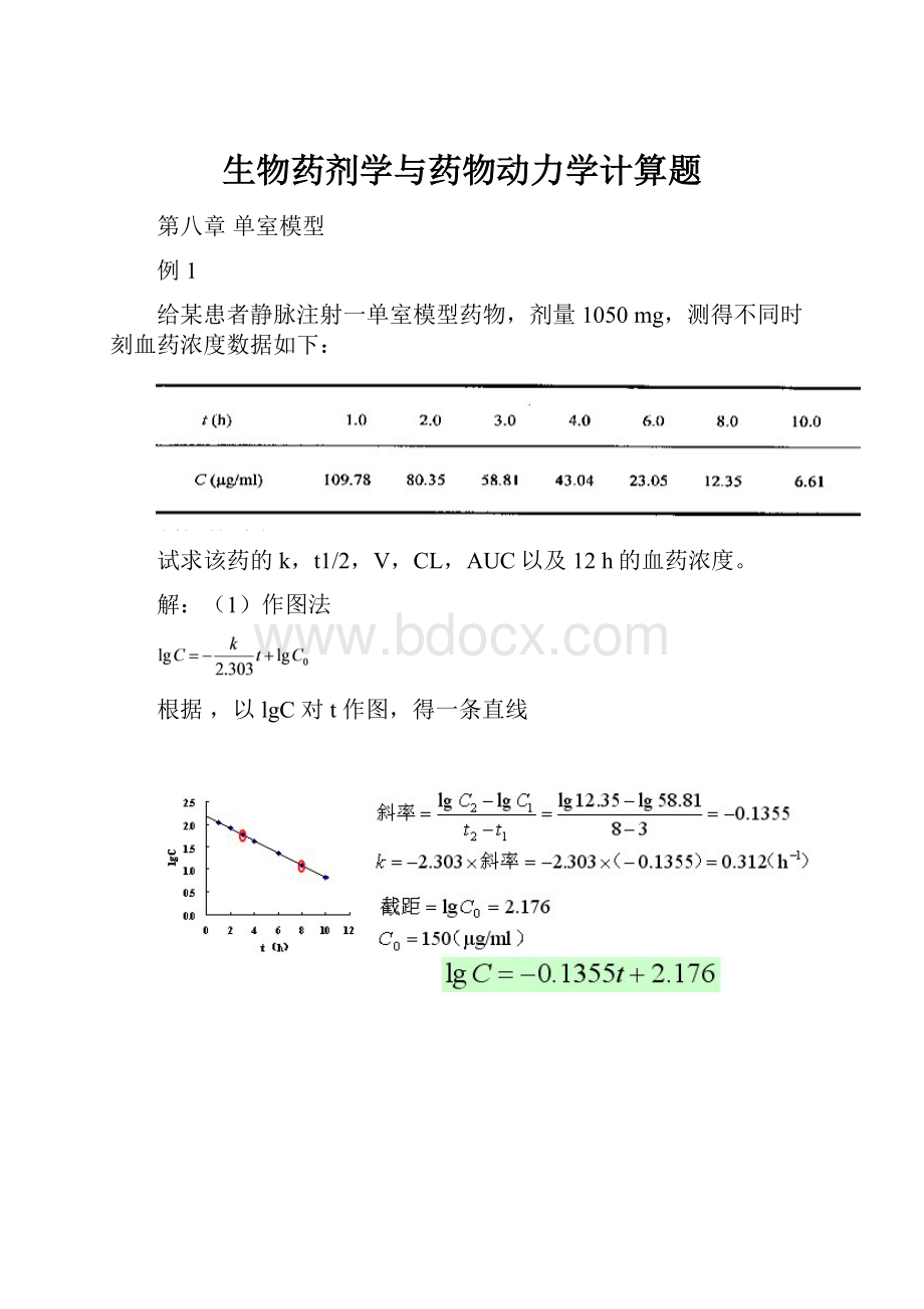 生物药剂学与药物动力学计算题.docx