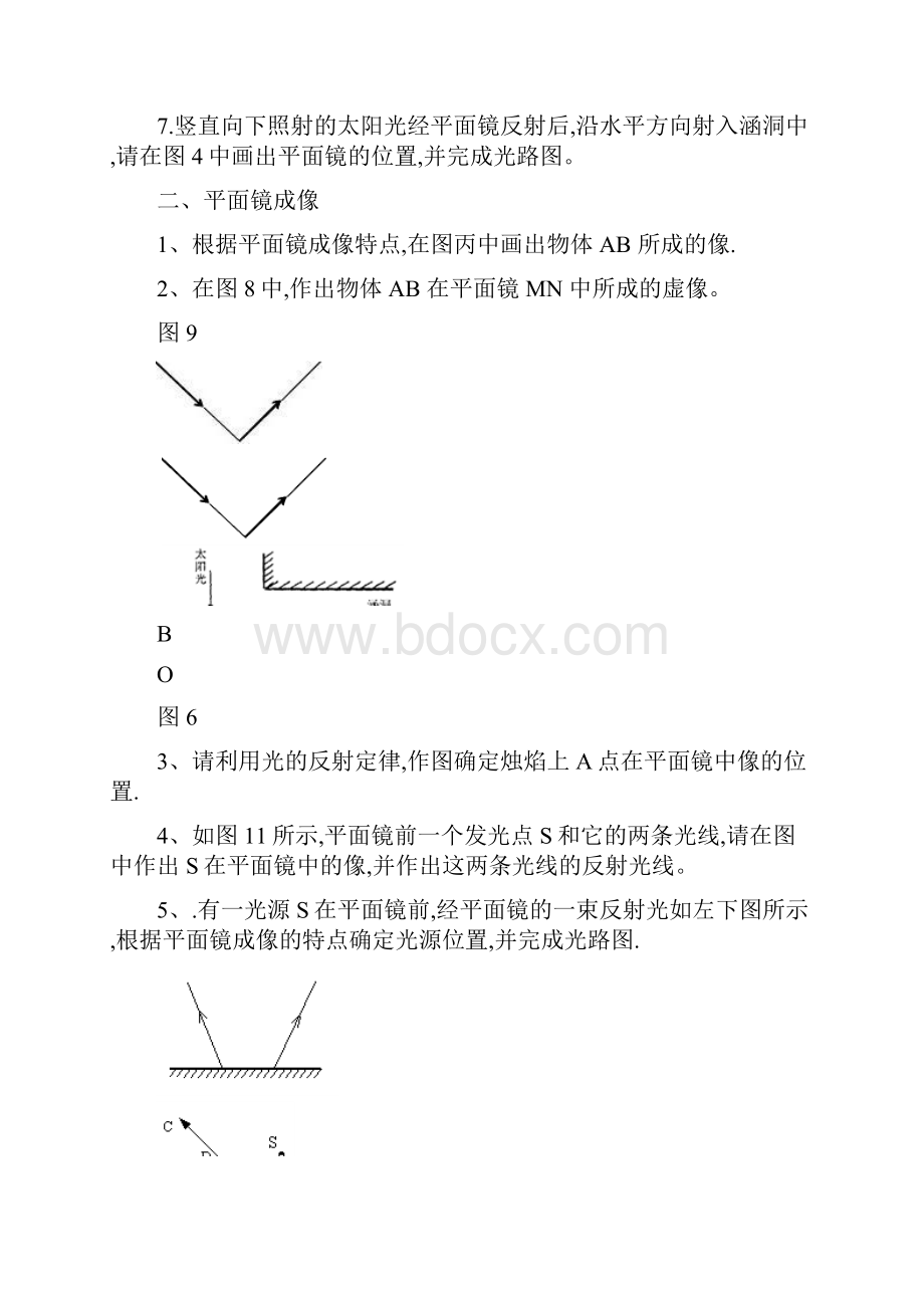 光的反射及平面镜成像作图最全word资料.docx_第3页