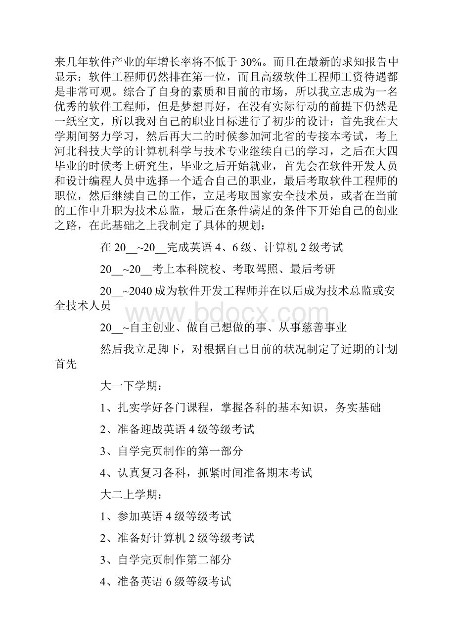 大学计算机专业学生职业规划.docx_第2页