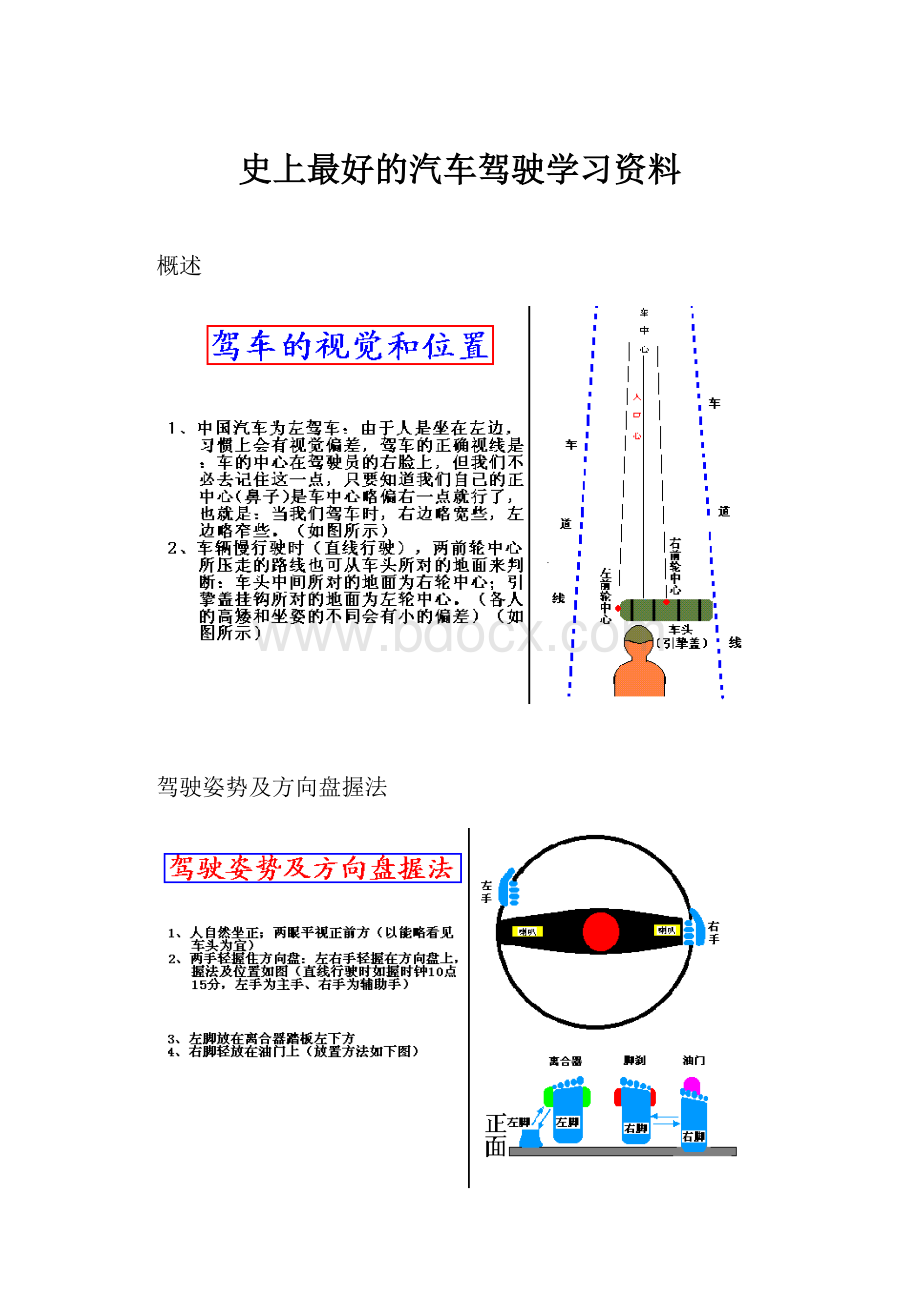 史上最好的汽车驾驶学习资料.docx