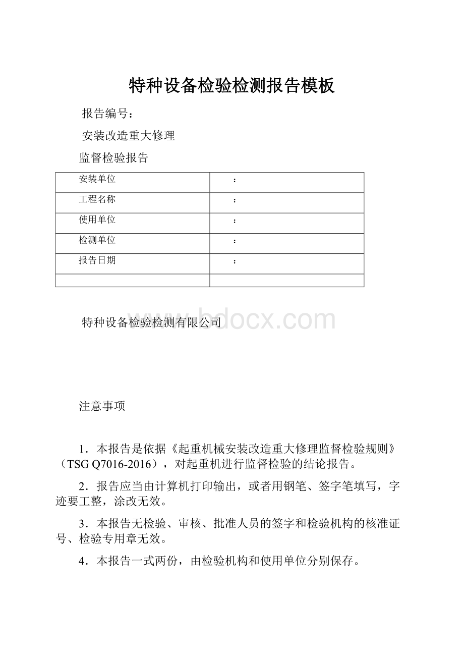 特种设备检验检测报告模板.docx_第1页