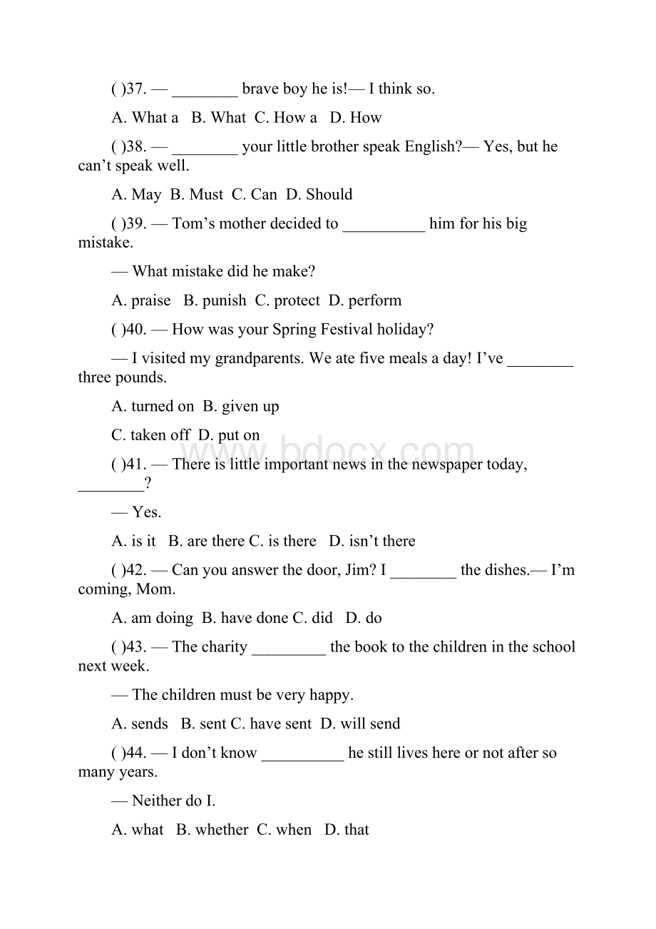 学年最新人教版九年级英语全册Unit2单元同步测试及答案精编试题.docx_第2页