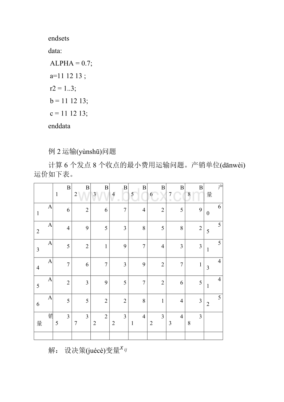 lingo解决线性规划问题的程序经典.docx_第2页