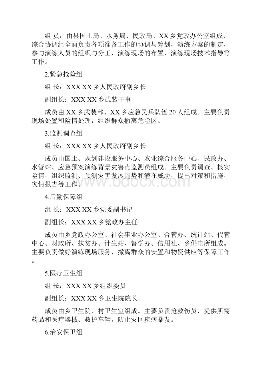 XX突发性山洪地质灾害应急演练方案.docx_第3页