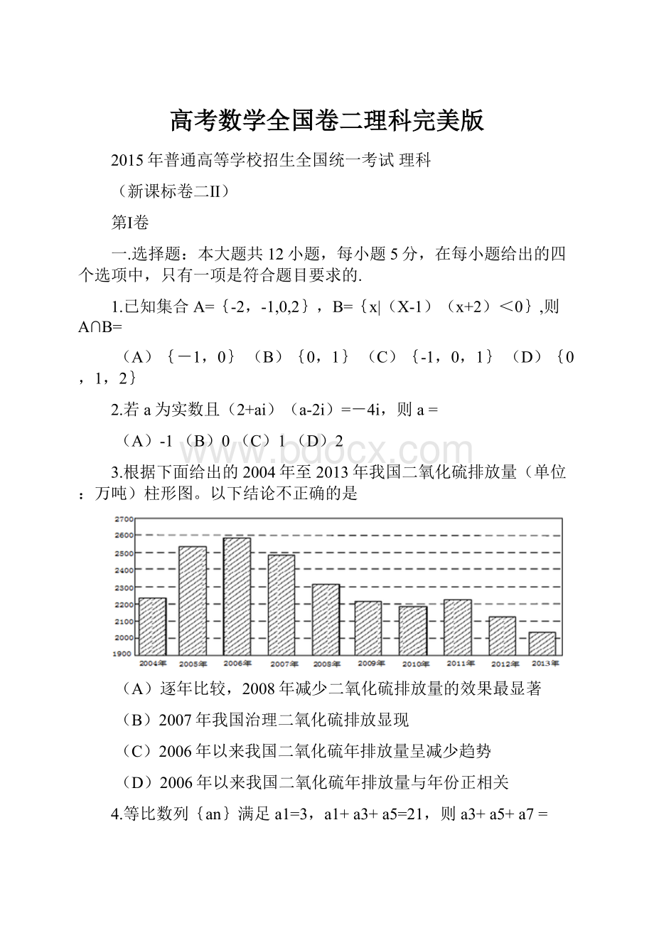 高考数学全国卷二理科完美版.docx