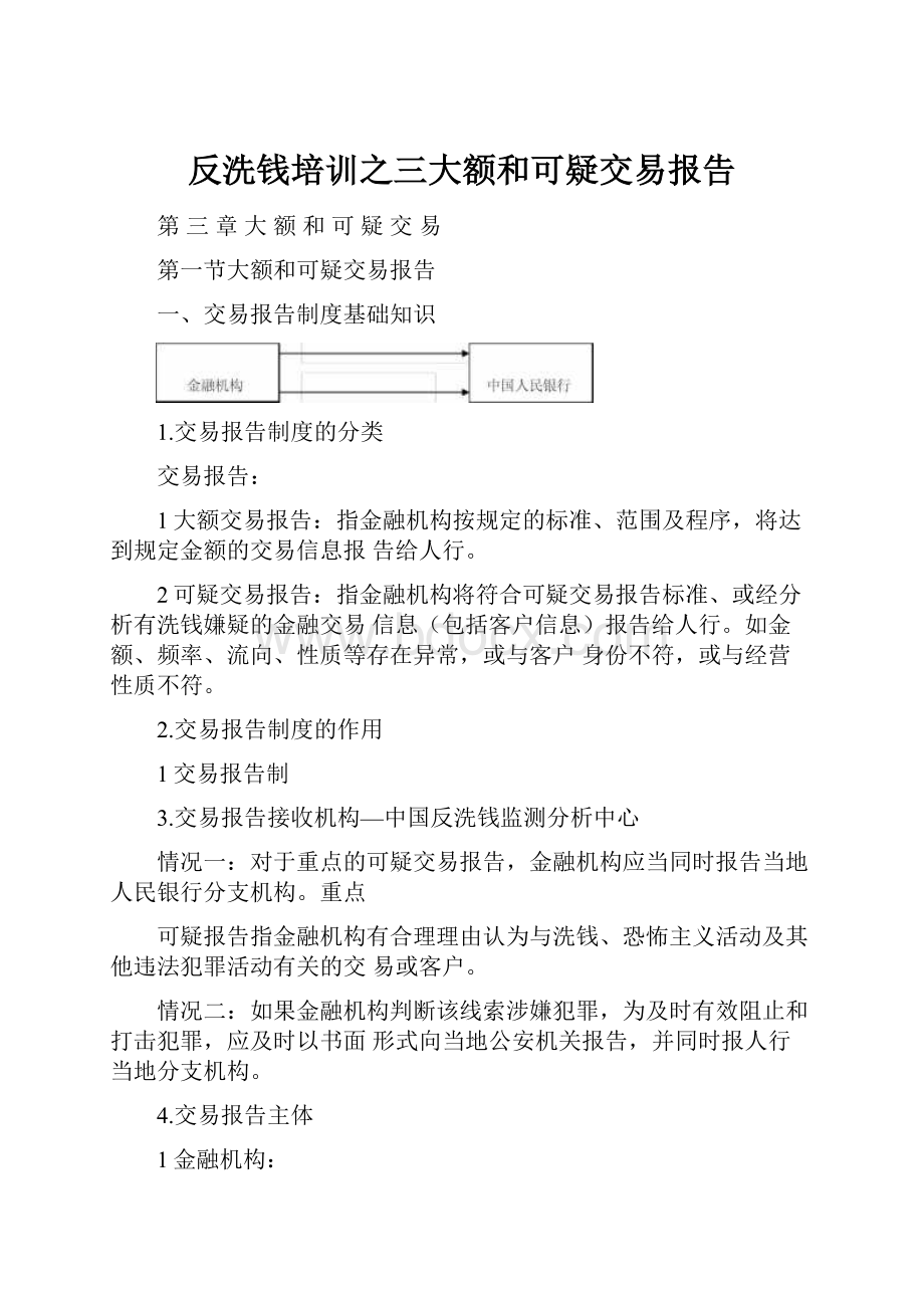 反洗钱培训之三大额和可疑交易报告.docx_第1页