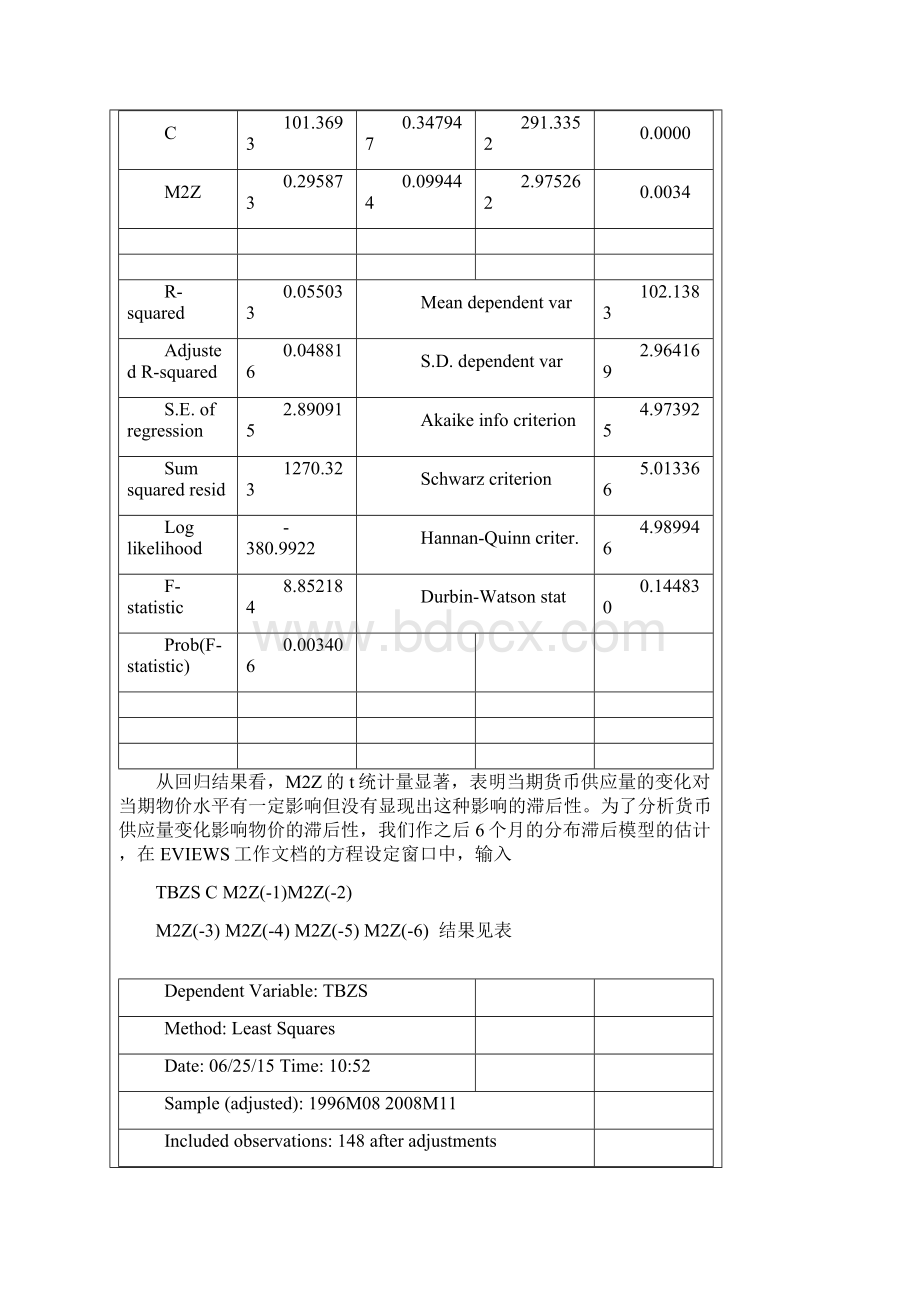 最新实验七滞后效应虚拟变量时间序列和联立方程模型的估计学生实验报告.docx_第3页