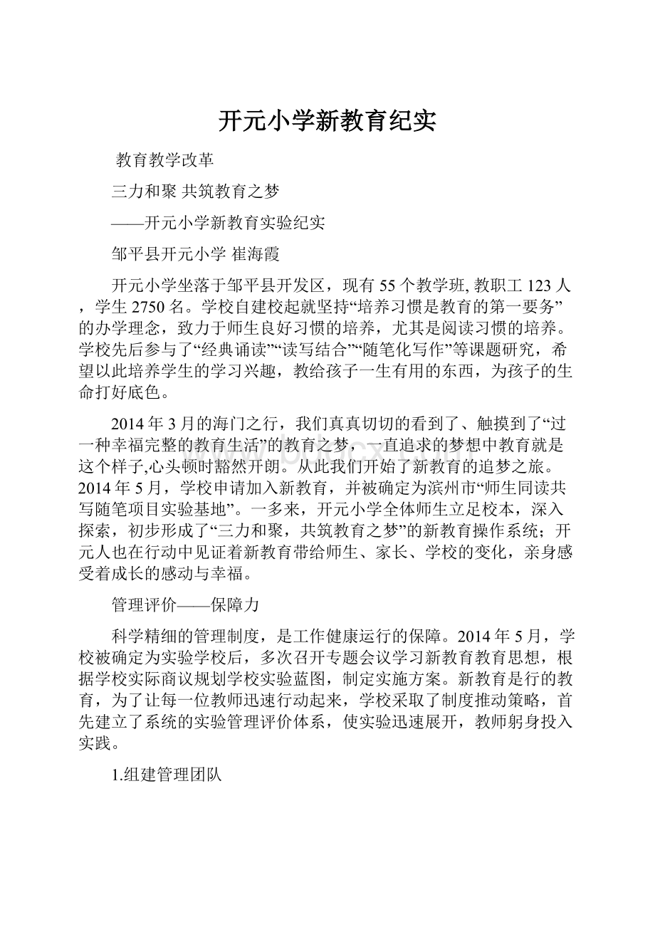 开元小学新教育纪实.docx