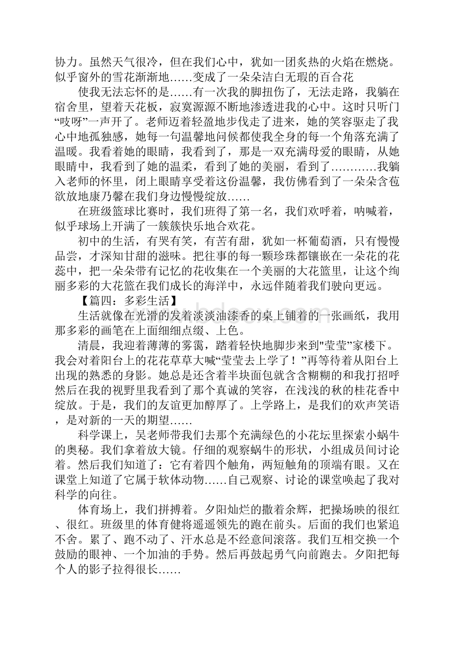 多彩的初中生活作文1.docx_第3页