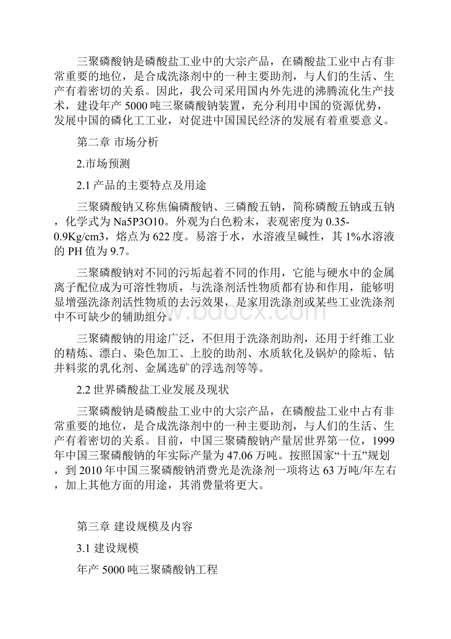 年产能力达5000吨三聚磷酸钠工程可行性报告.docx_第2页