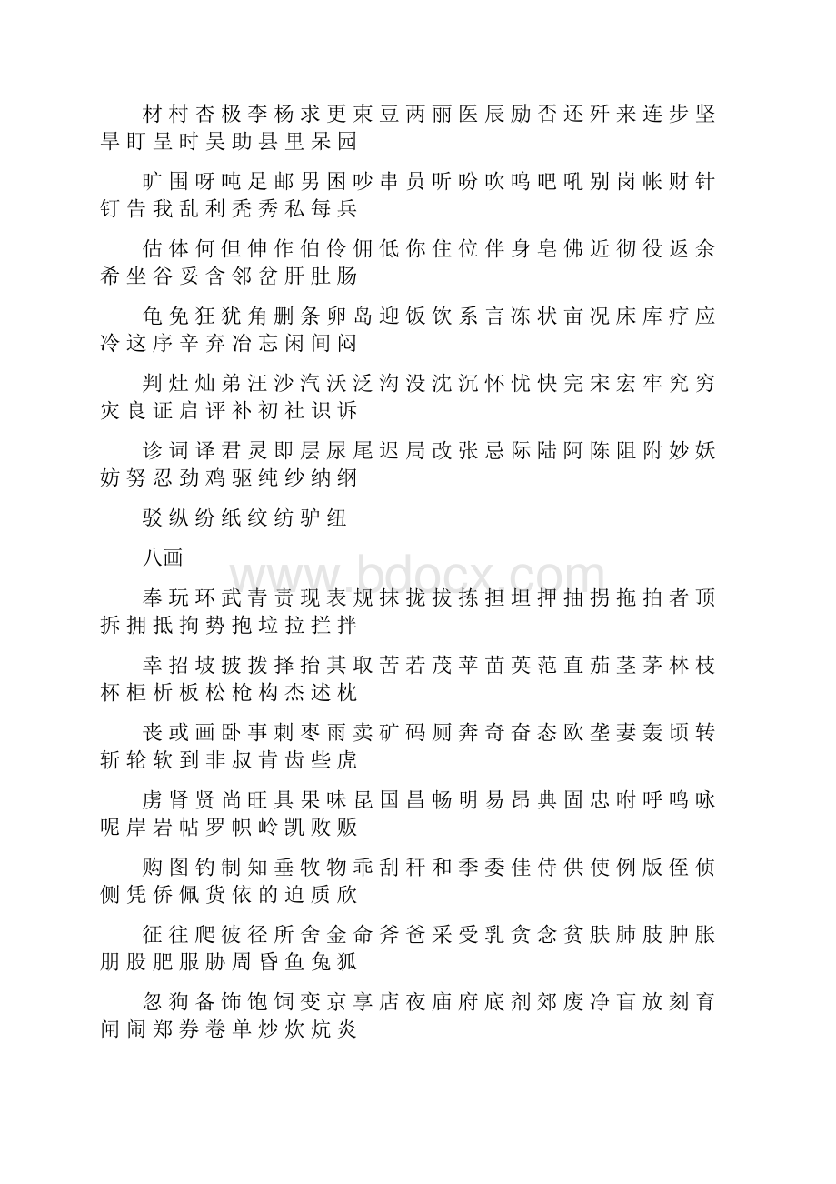 参考文档现代汉语常用字表推荐word版 11页.docx_第3页