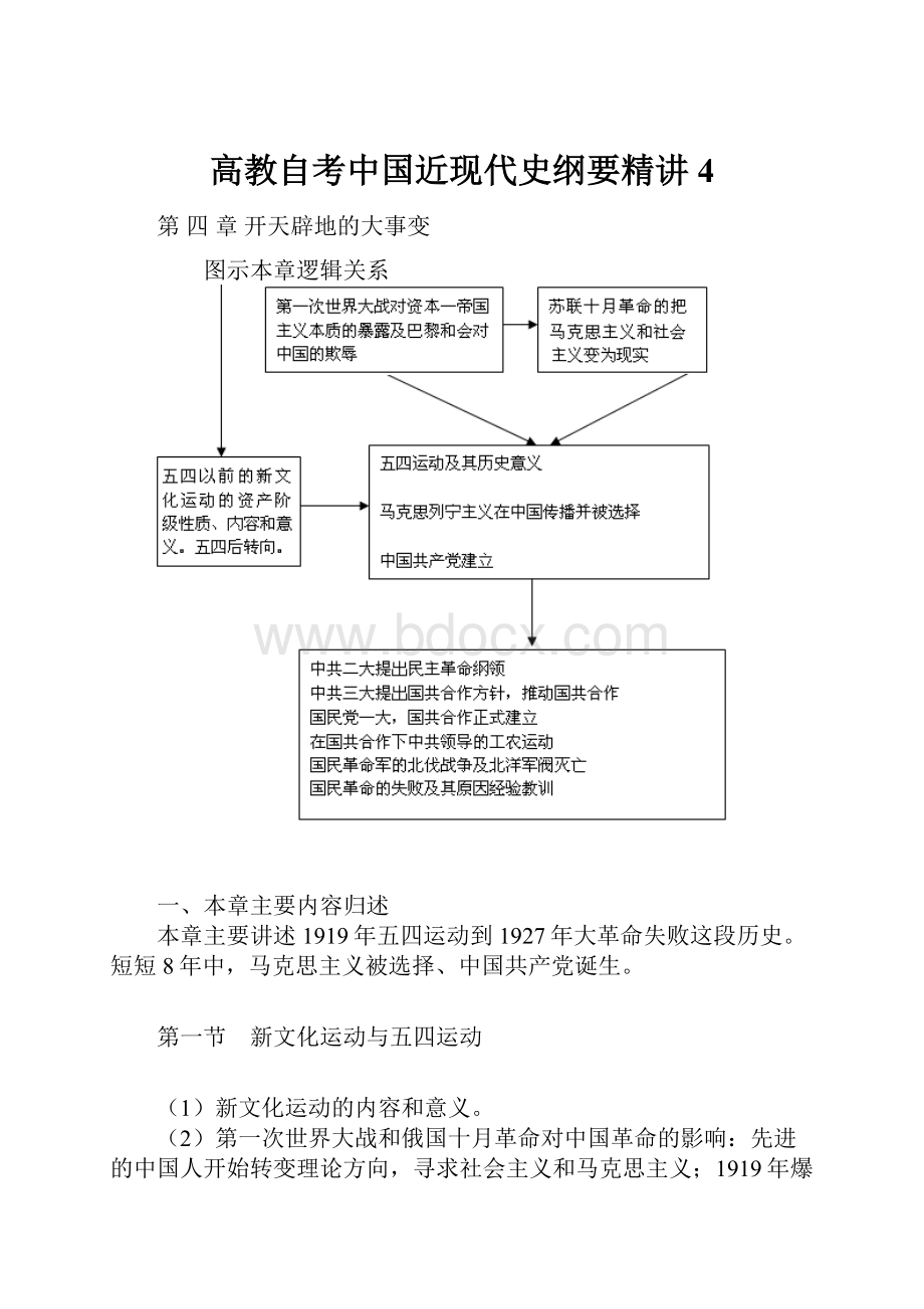 高教自考中国近现代史纲要精讲4.docx_第1页