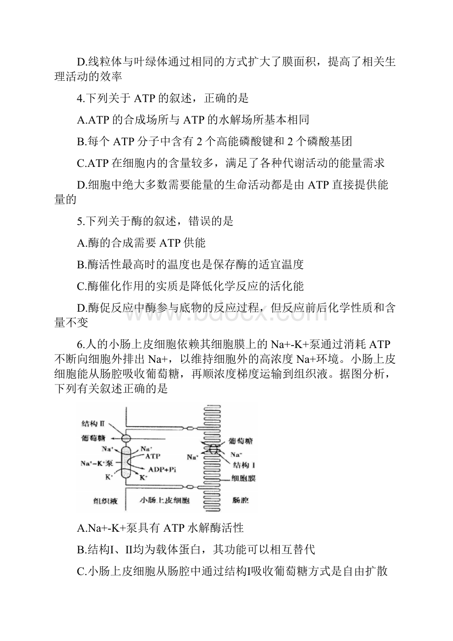 江苏省徐州市届高三上学期期中抽测生物试题.docx_第2页