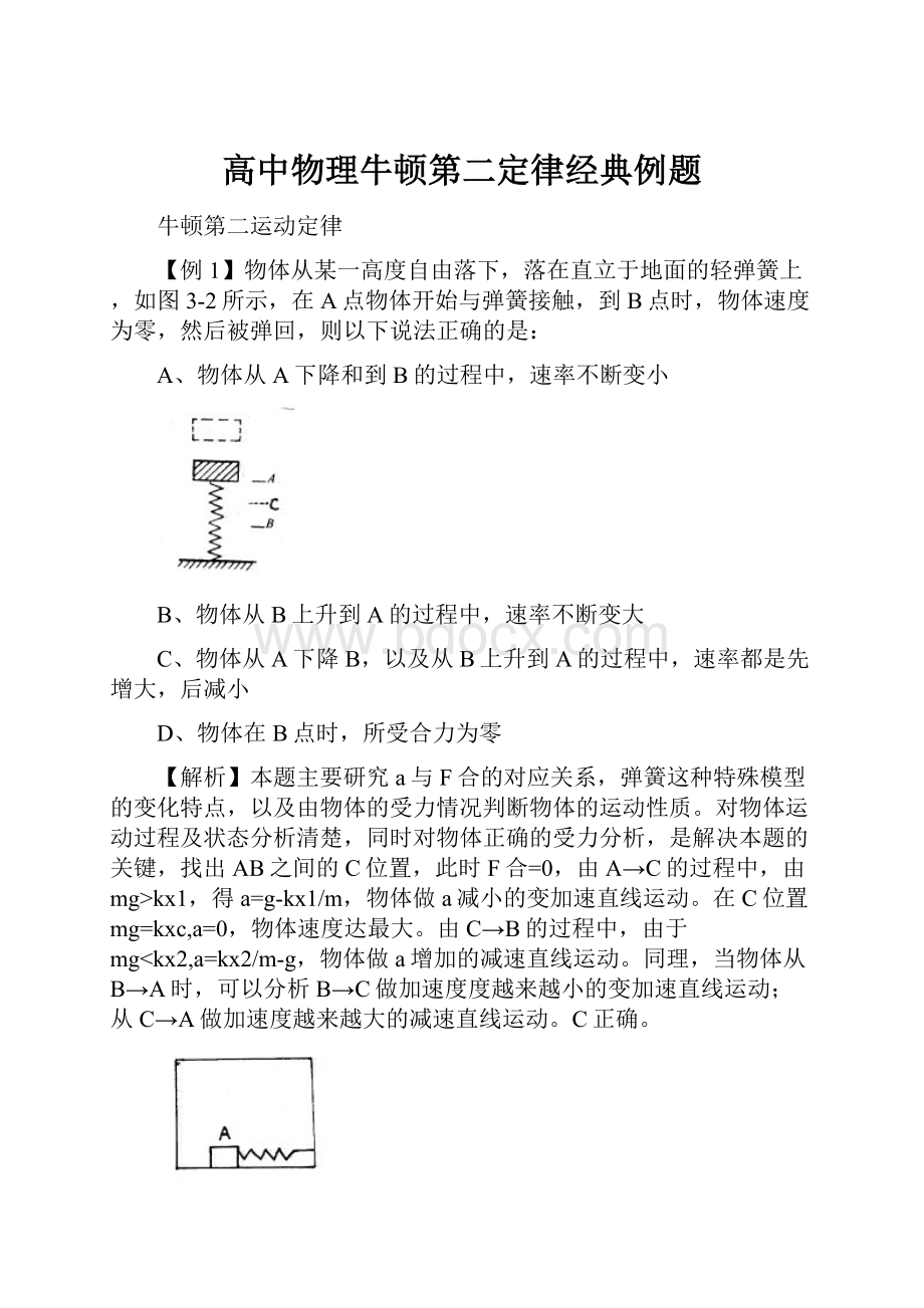 高中物理牛顿第二定律经典例题.docx