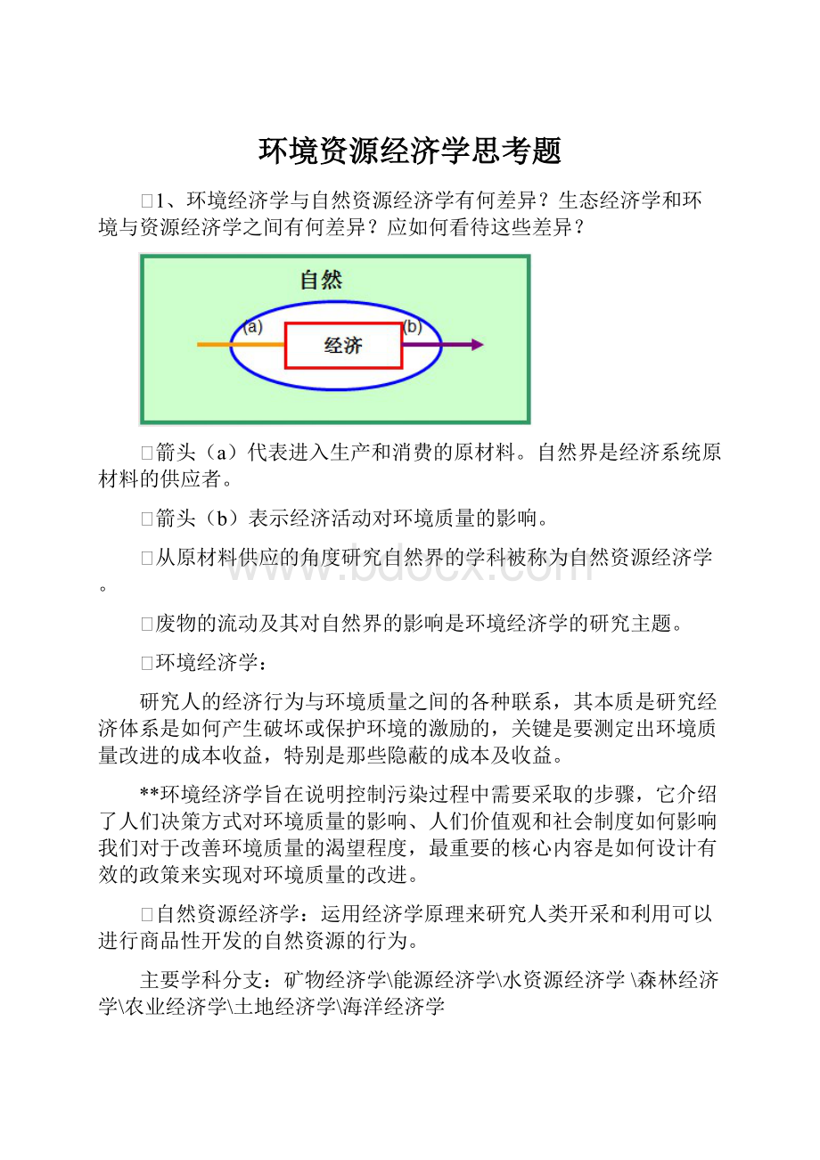 环境资源经济学思考题.docx