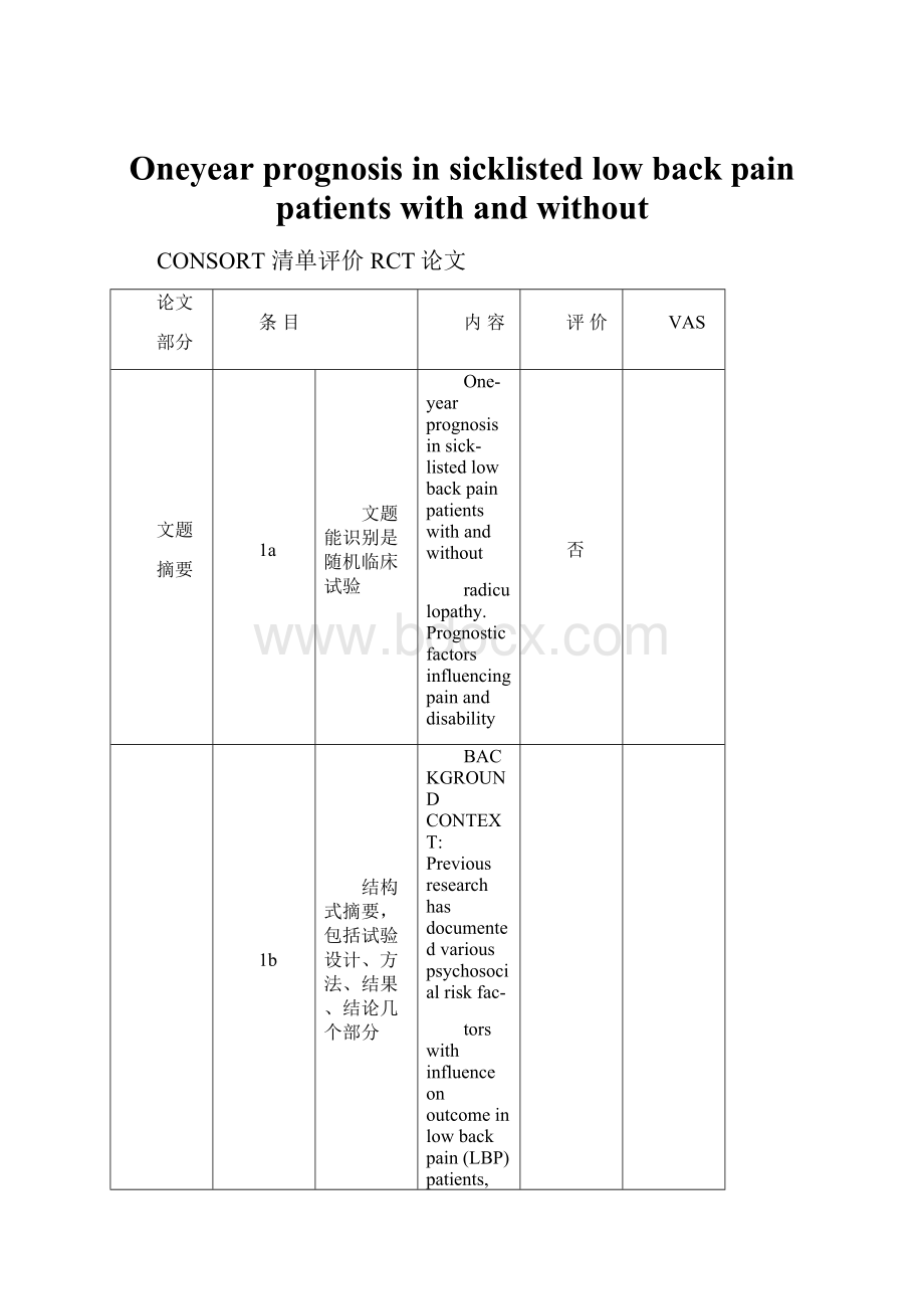 Oneyear prognosis in sicklisted low back pain patients with and without.docx