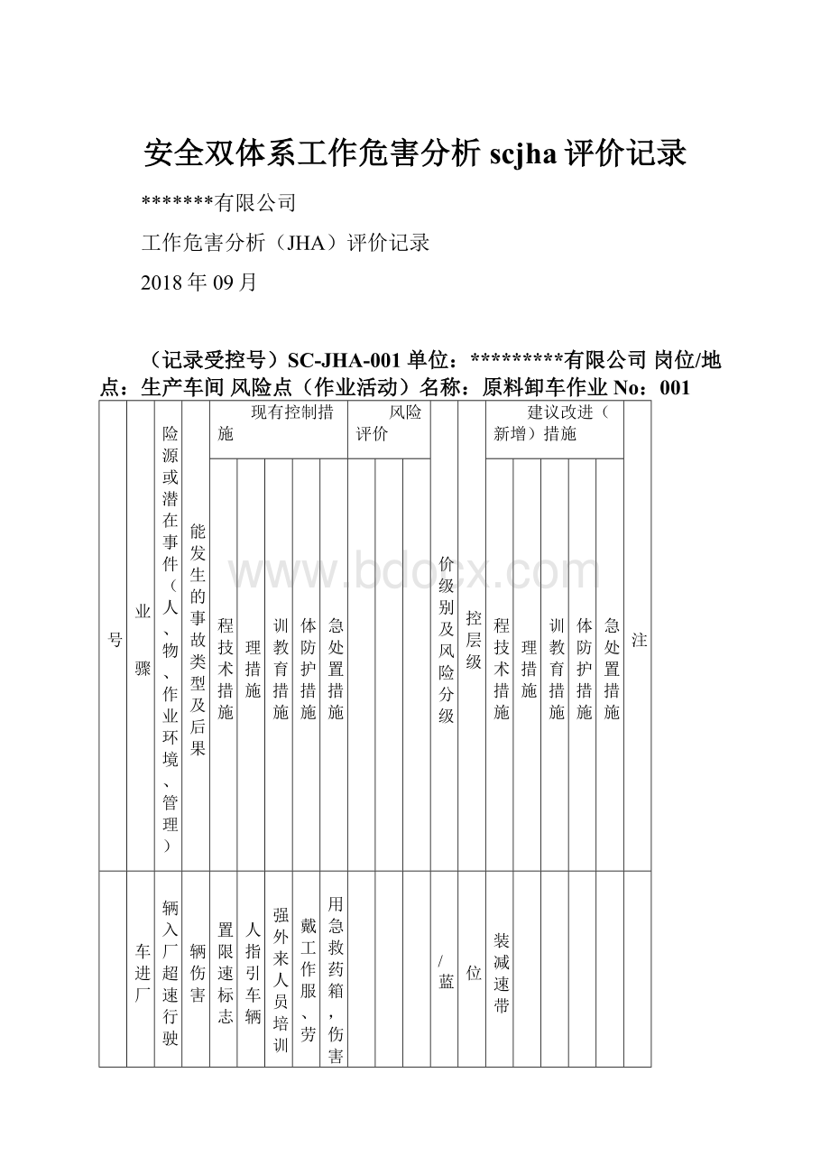 安全双体系工作危害分析scjha评价记录.docx