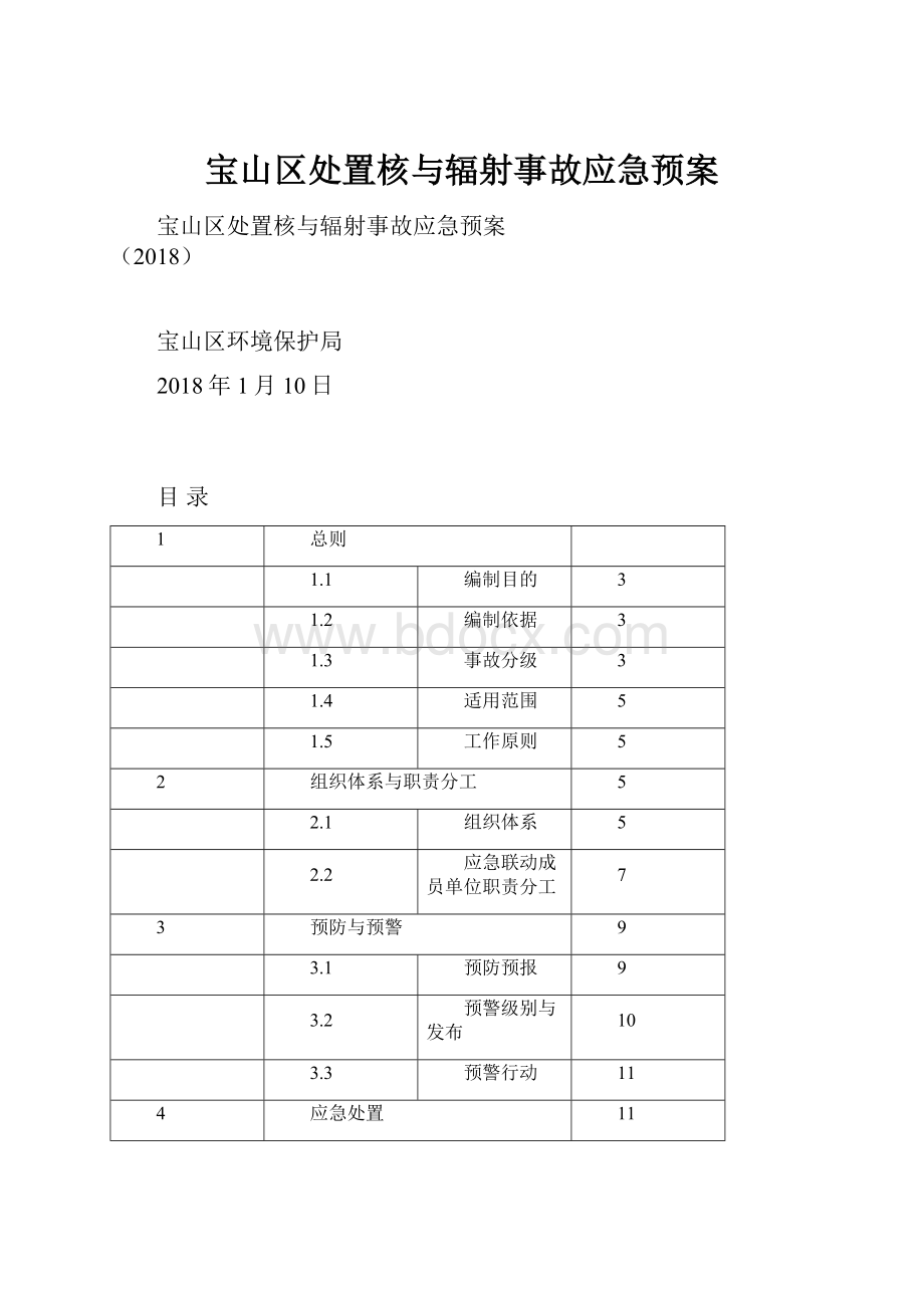 宝山区处置核与辐射事故应急预案.docx_第1页