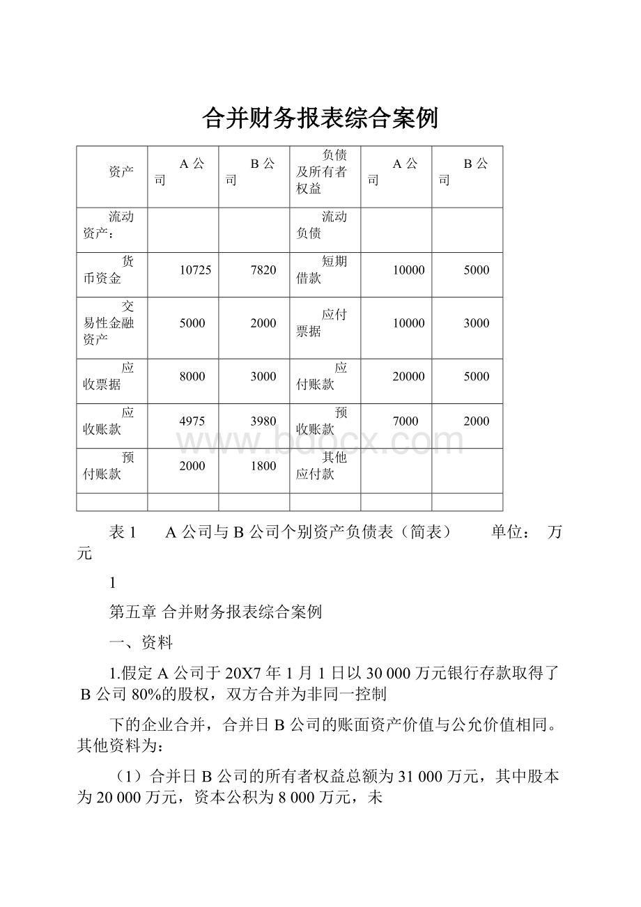 合并财务报表综合案例.docx_第1页