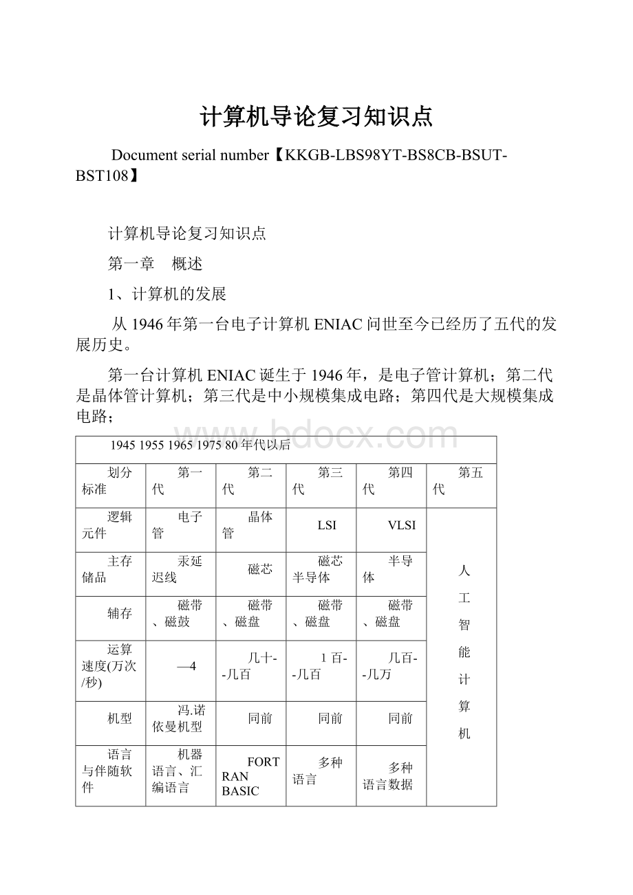 计算机导论复习知识点.docx_第1页