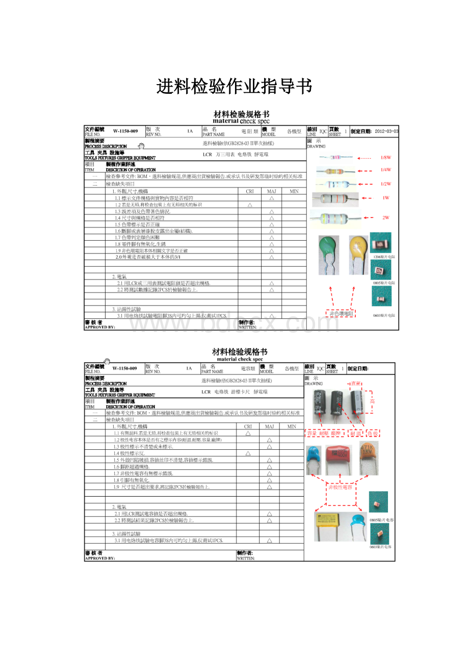 进料检验作业指导书.docx_第1页