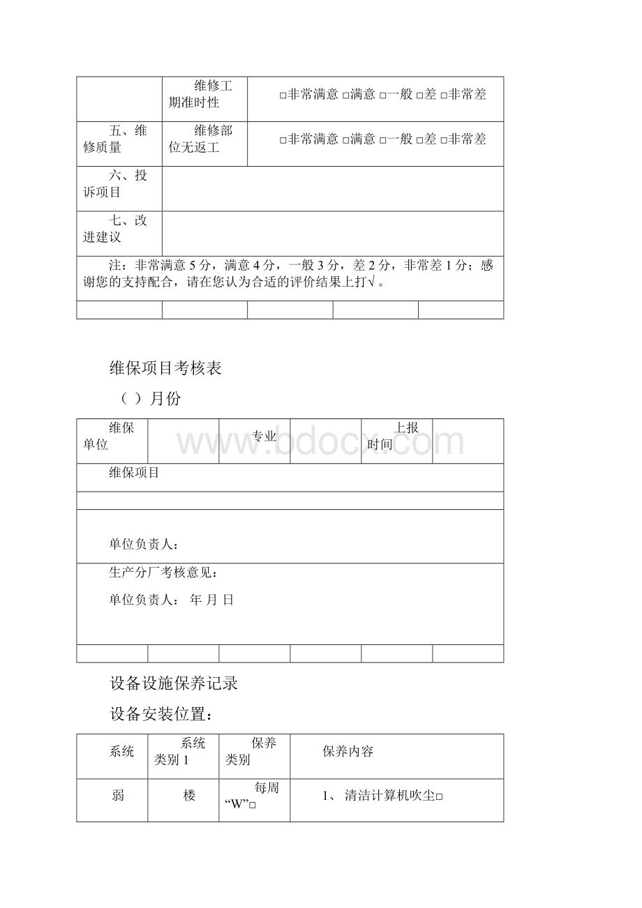 弱电工程维保项目及保养记录考核表.docx_第3页