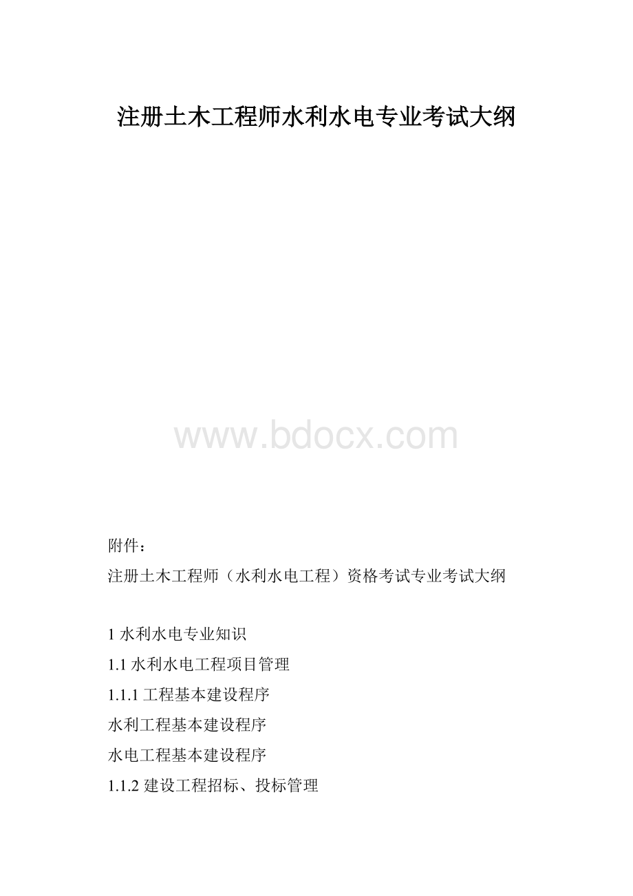 注册土木工程师水利水电专业考试大纲.docx