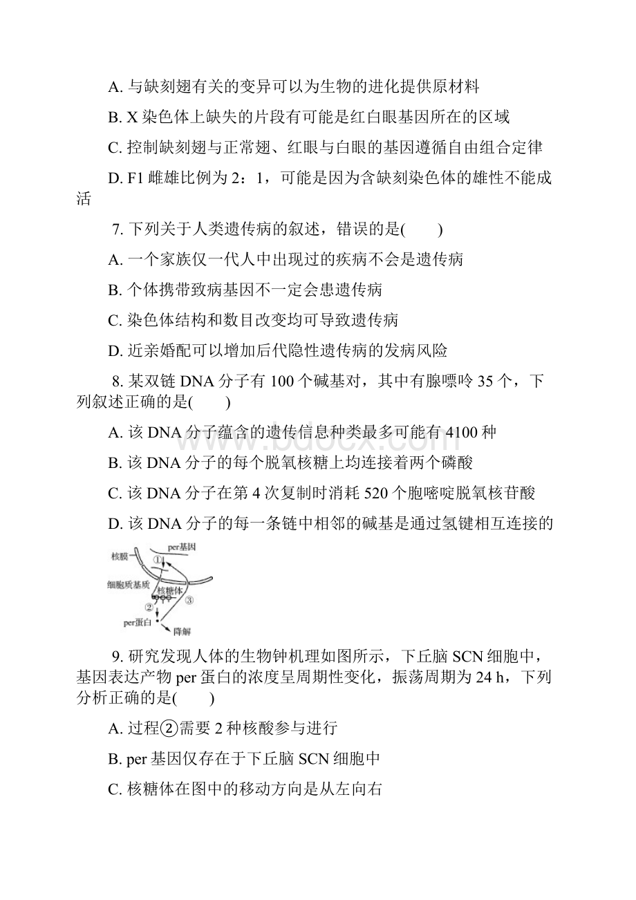 学年高三生物第一次模拟考试试题doc.docx_第3页