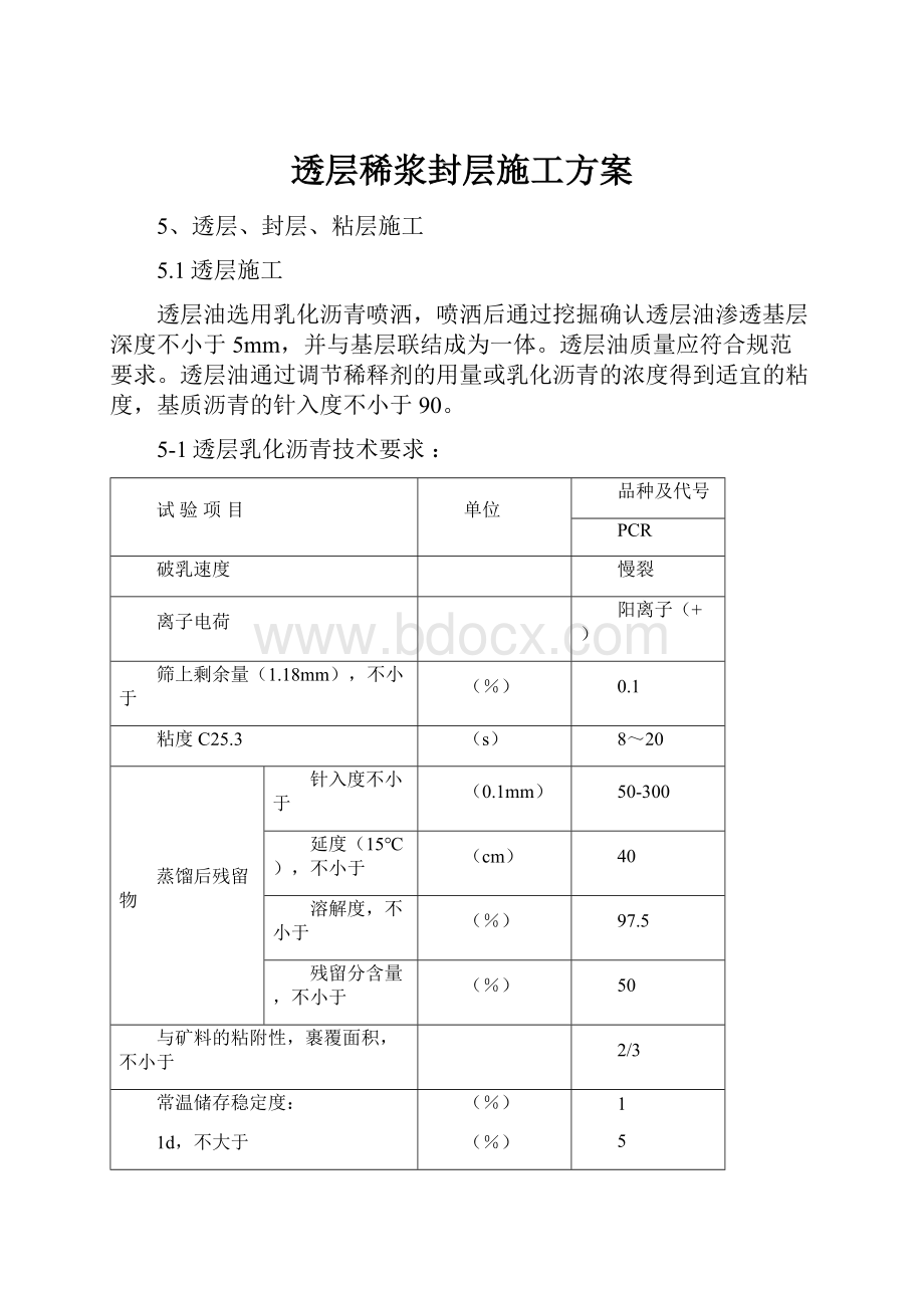 透层稀浆封层施工方案.docx