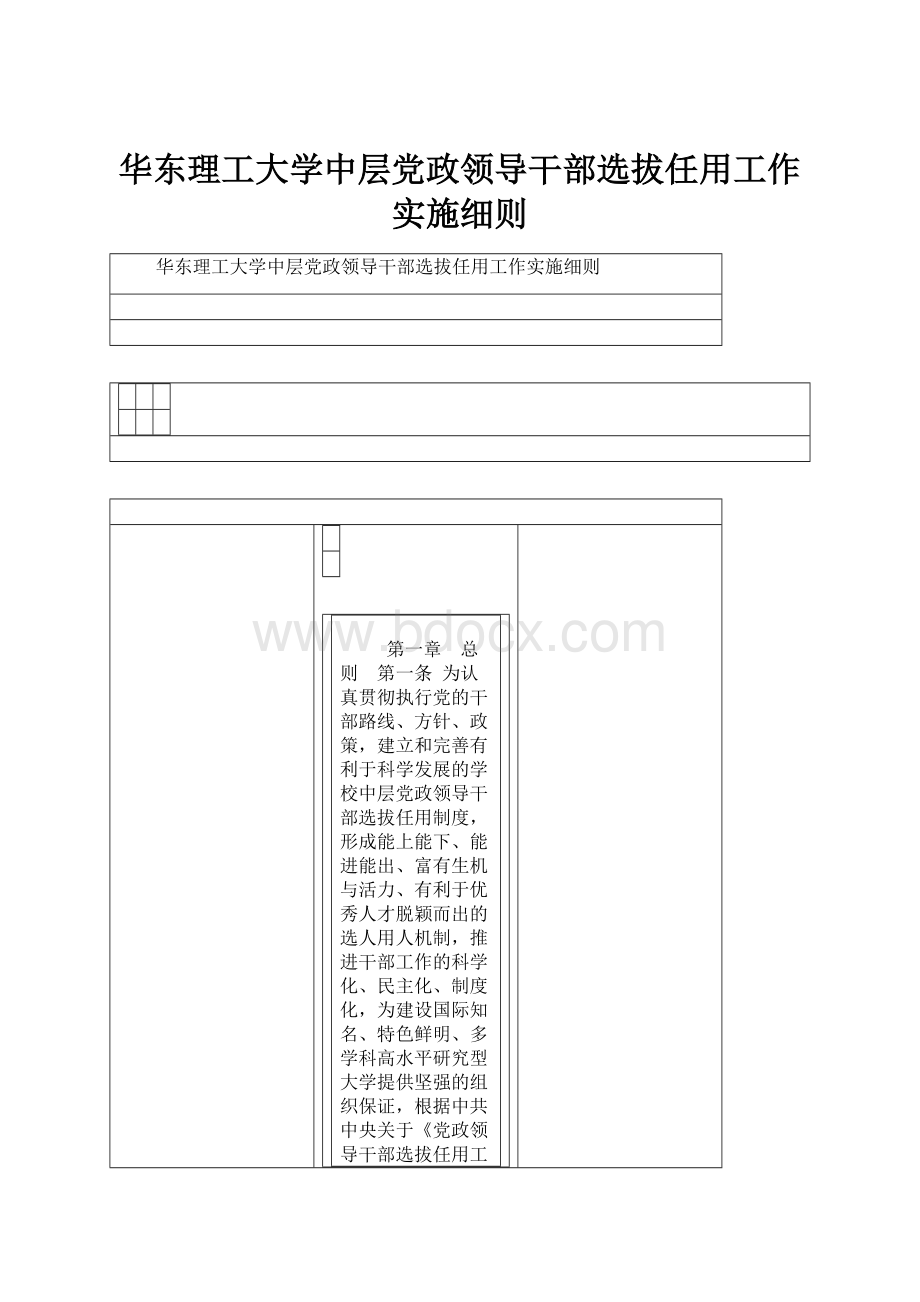 华东理工大学中层党政领导干部选拔任用工作实施细则.docx_第1页