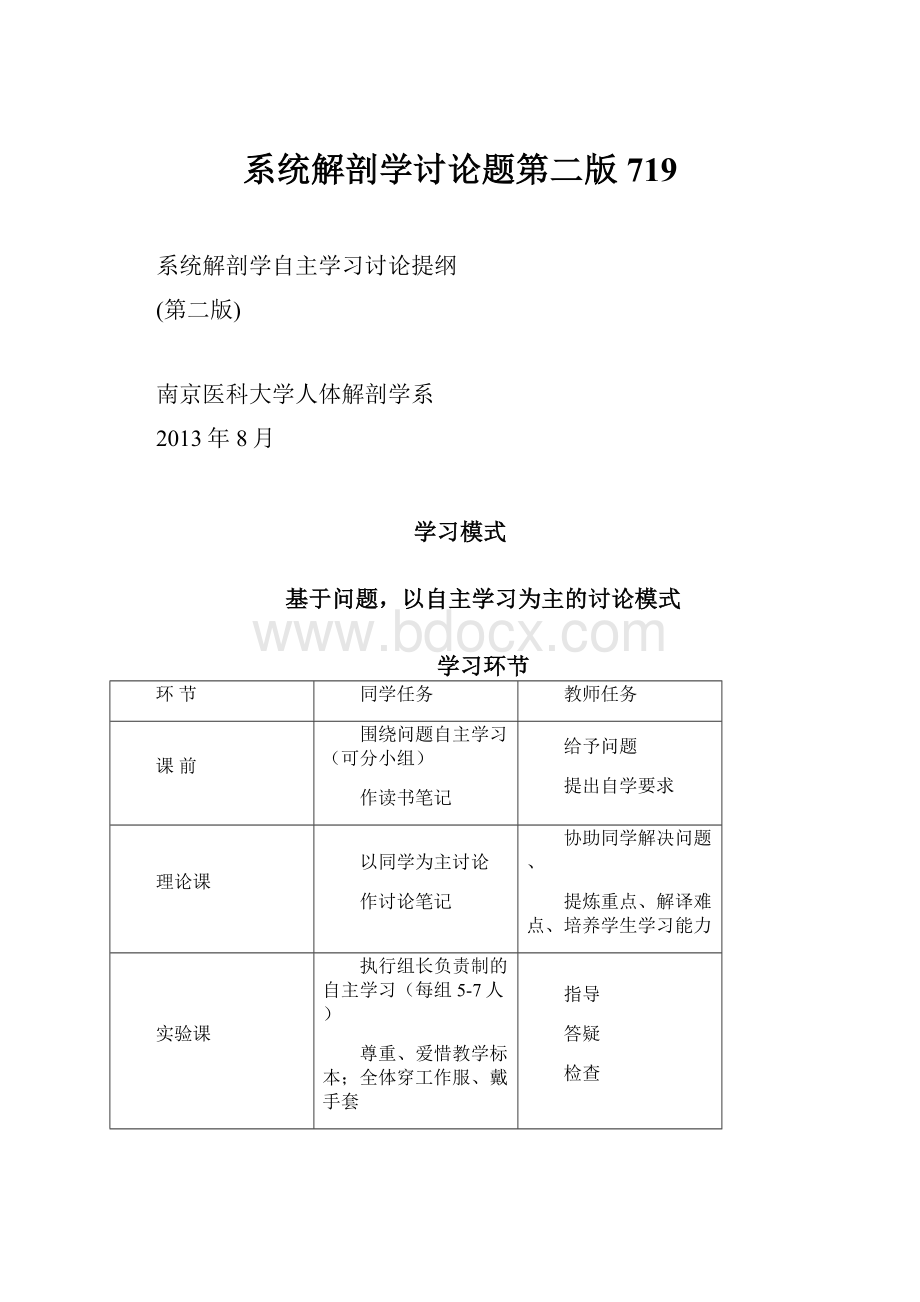 系统解剖学讨论题第二版719.docx_第1页