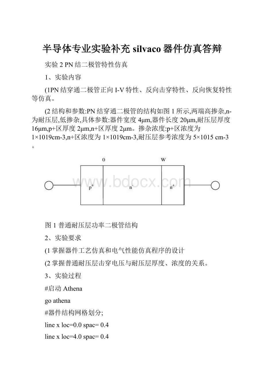 半导体专业实验补充silvaco器件仿真答辩.docx_第1页