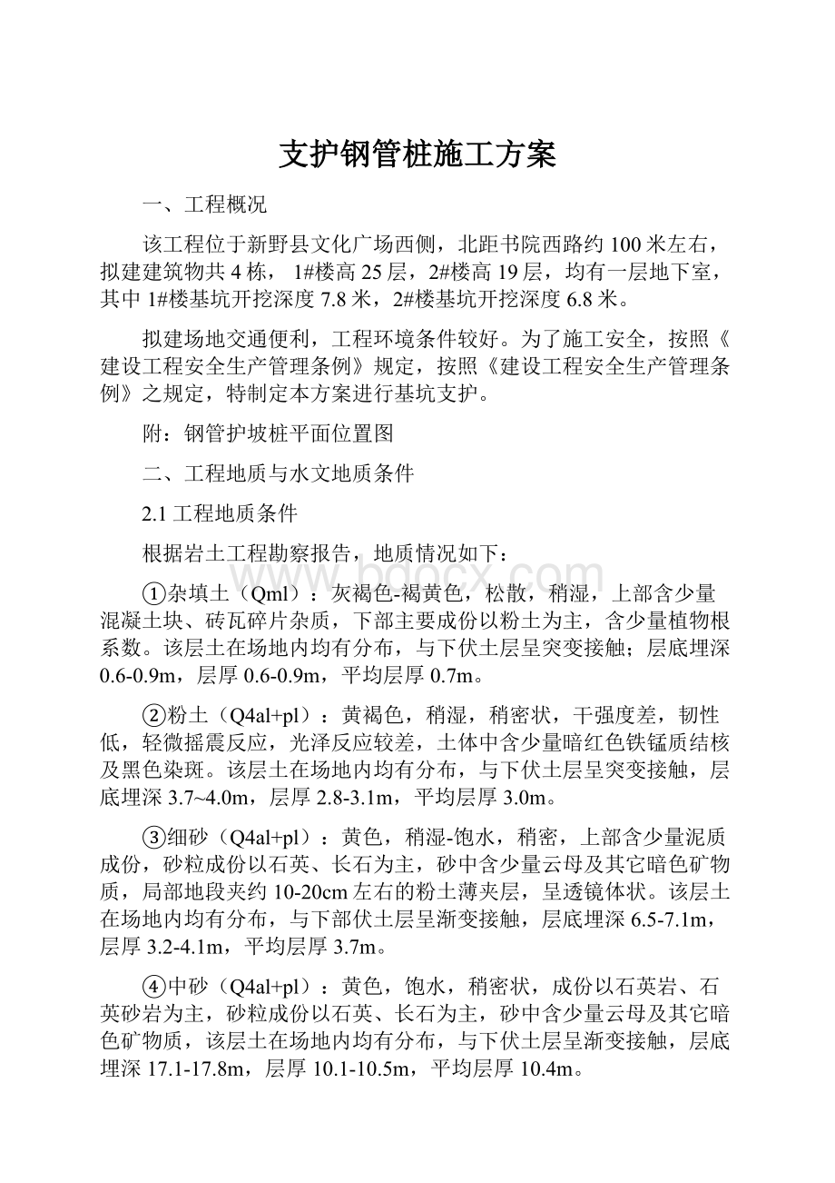 支护钢管桩施工方案.docx