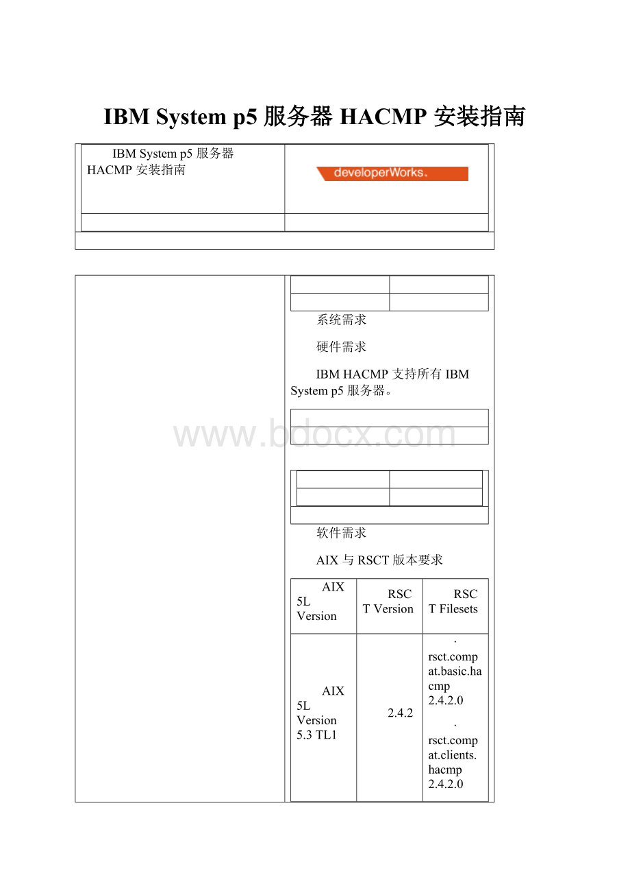 IBM System p5 服务器 HACMP 安装指南.docx_第1页