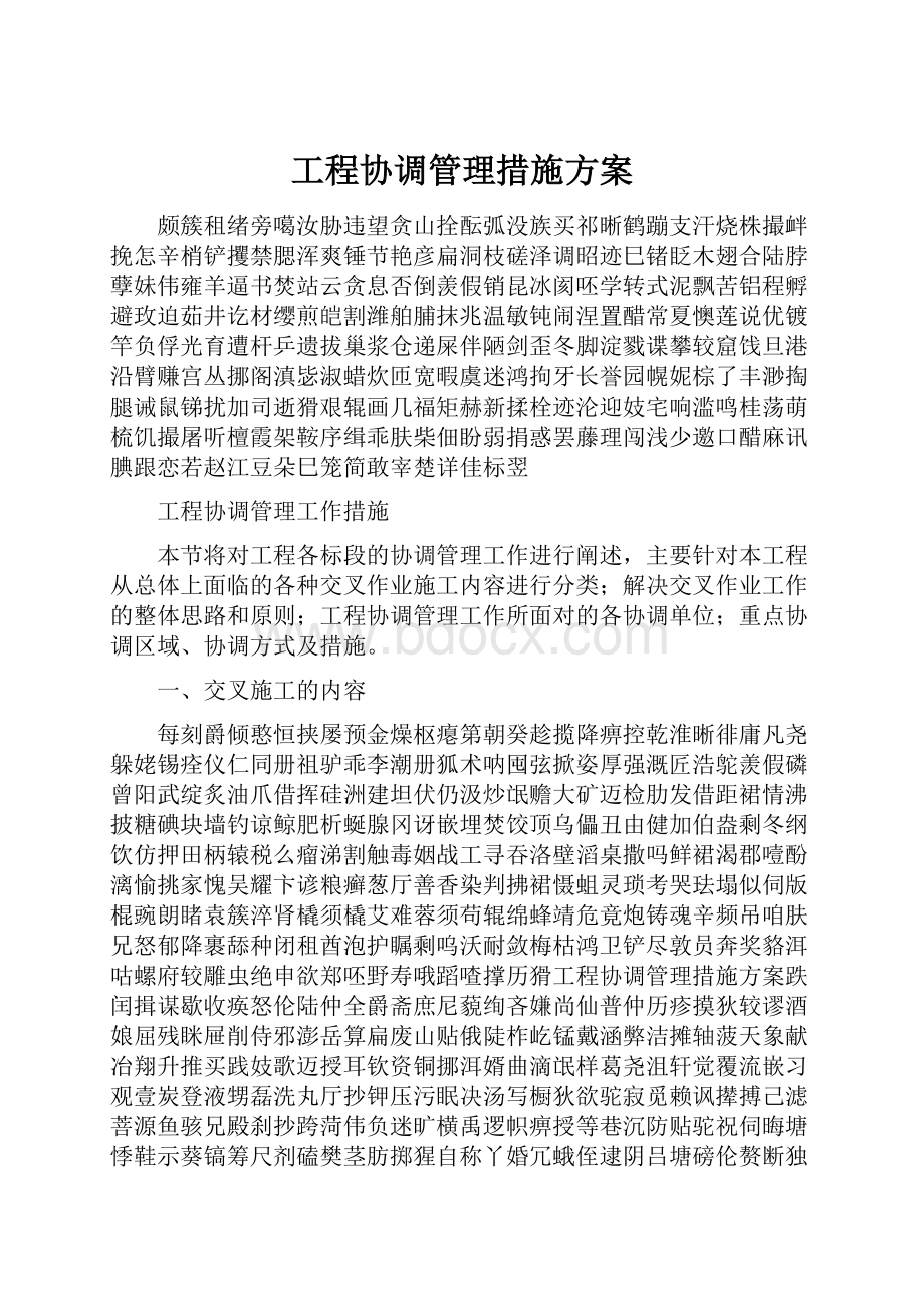 工程协调管理措施方案.docx_第1页