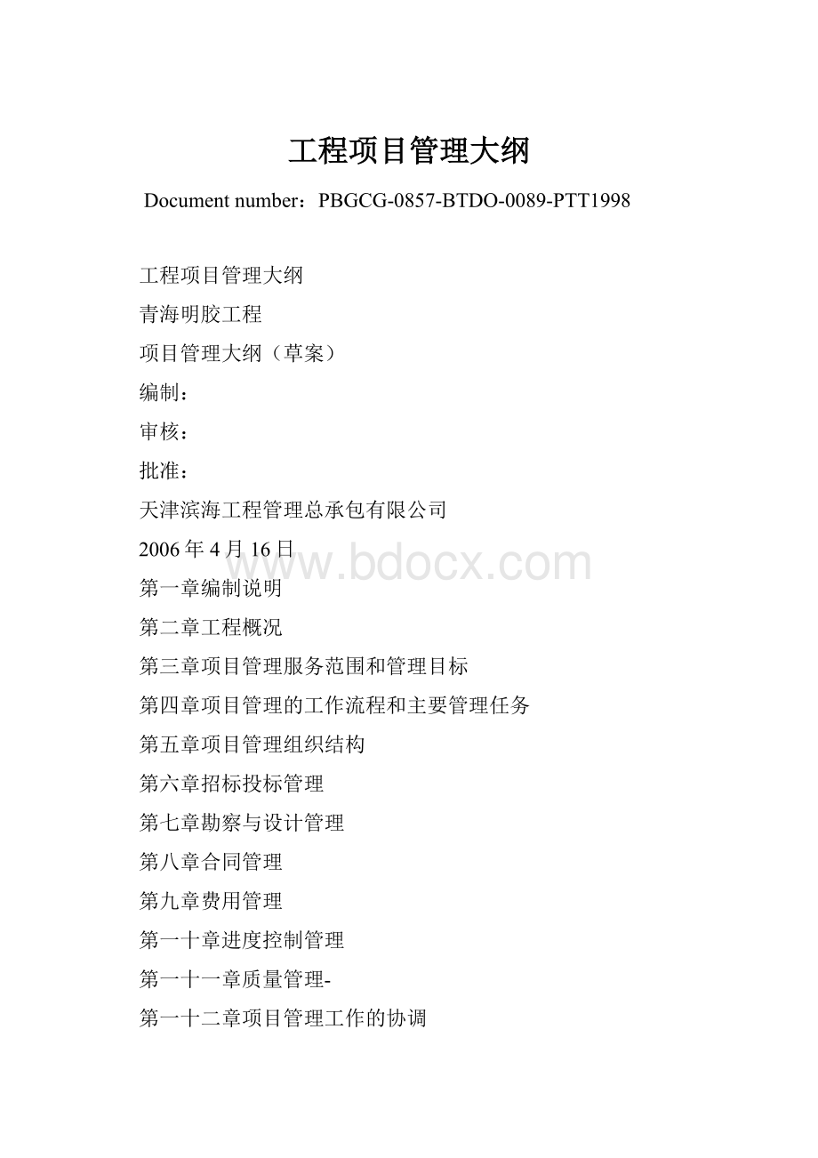 工程项目管理大纲.docx