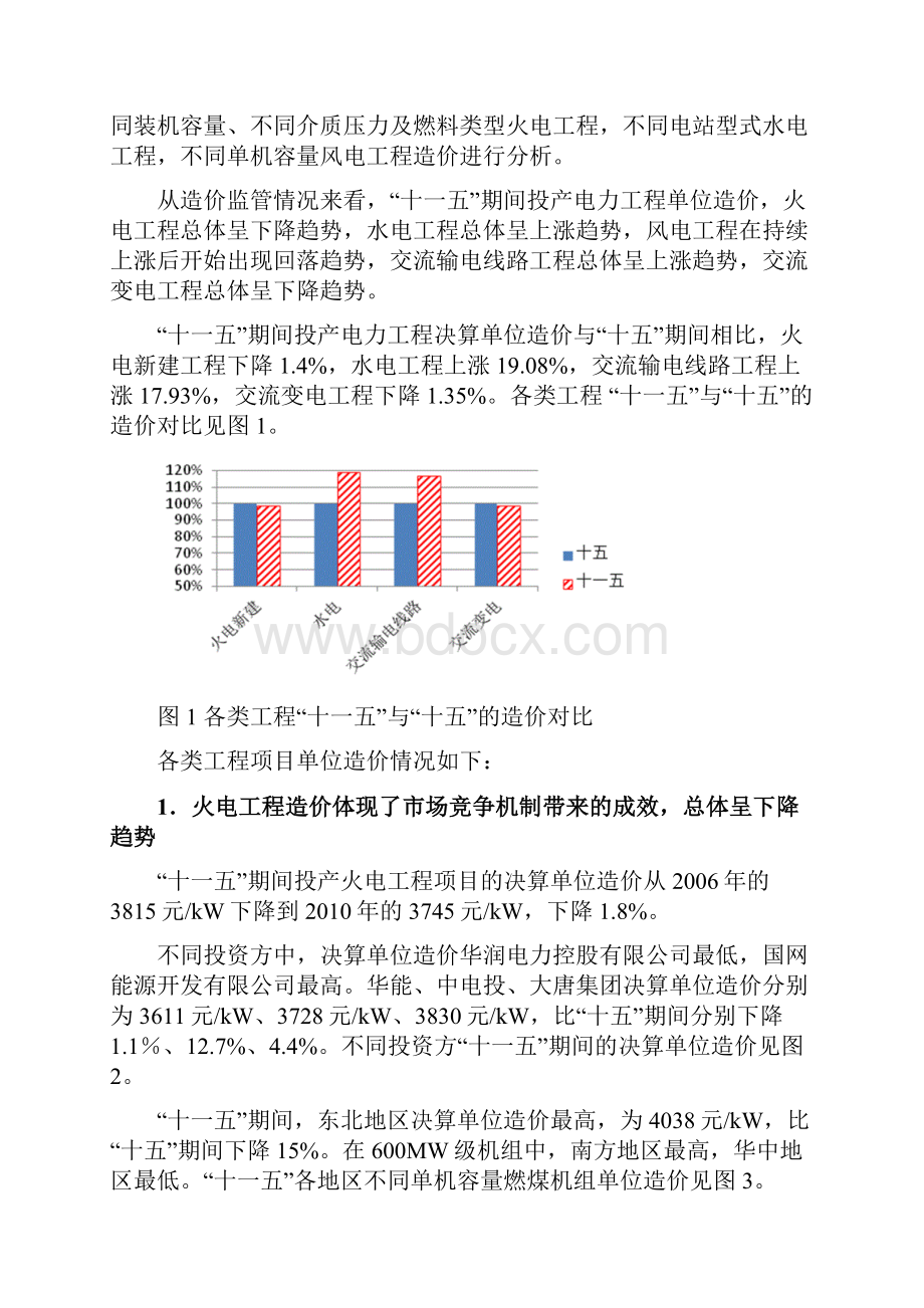 十一五期间投产电力工程项目造价监管情况通报.docx_第2页