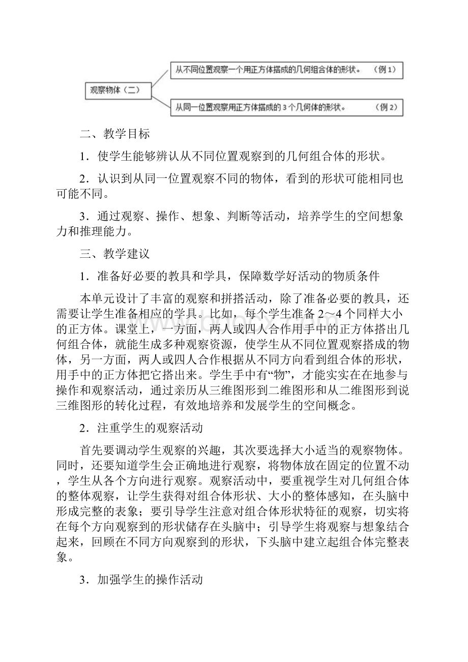 人教最新版四年级下册第二单元观察物体教学设计docx.docx_第2页