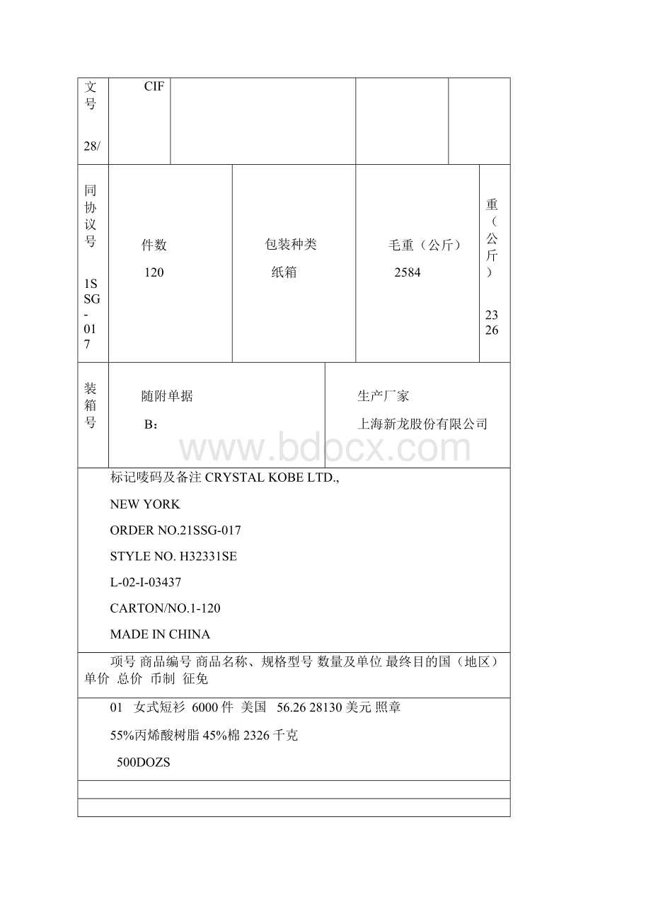 国际贸易实务第九章进出口报关单样单.docx_第2页