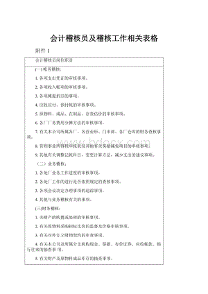 会计稽核员及稽核工作相关表格.docx