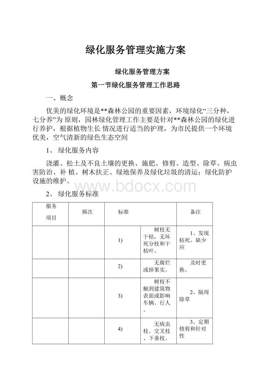 绿化服务管理实施方案.docx